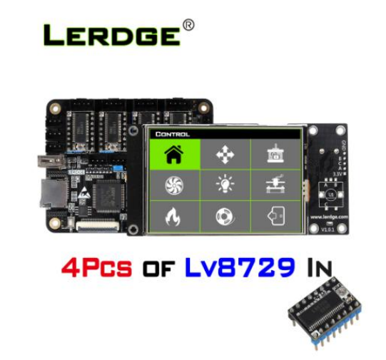 Материнская плата LERDG-X LV8729  ARM 32-битная для 3D-принтера с 3,5-дюймовым сенсорным экраном