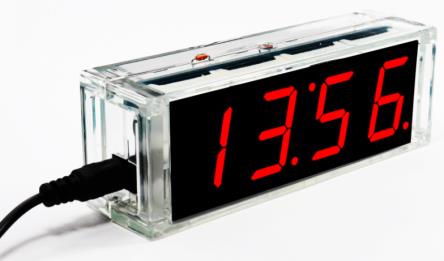 DIY цифровые часы красные цифры
