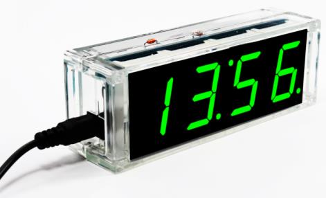 DIY цифровые часы зелёные цифры