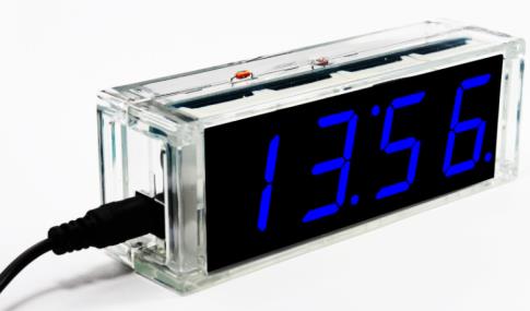 DIY набор для сборки цифровых часов с термометром и говорящим будильником синие цифры