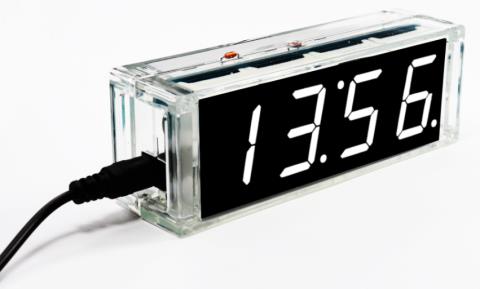 DIY набор для сборки цифровых часов с термометром и говорящим будильником белые цифры