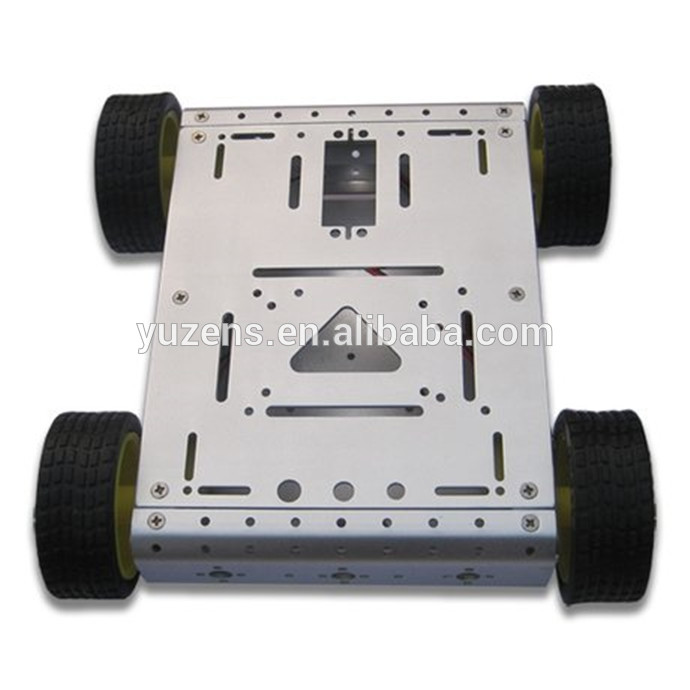 Металлическая основа с колесами для построения робота (серебристая)
