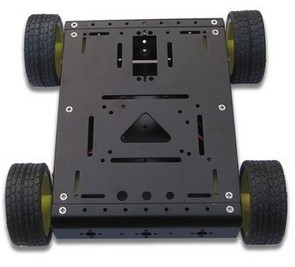 Металлическая основа с колесами для построения робота (черная)