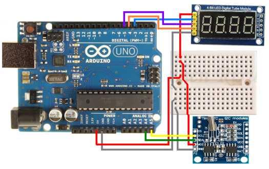 Набор «Часы со светодиодной индикацией на Arduino UNO»
