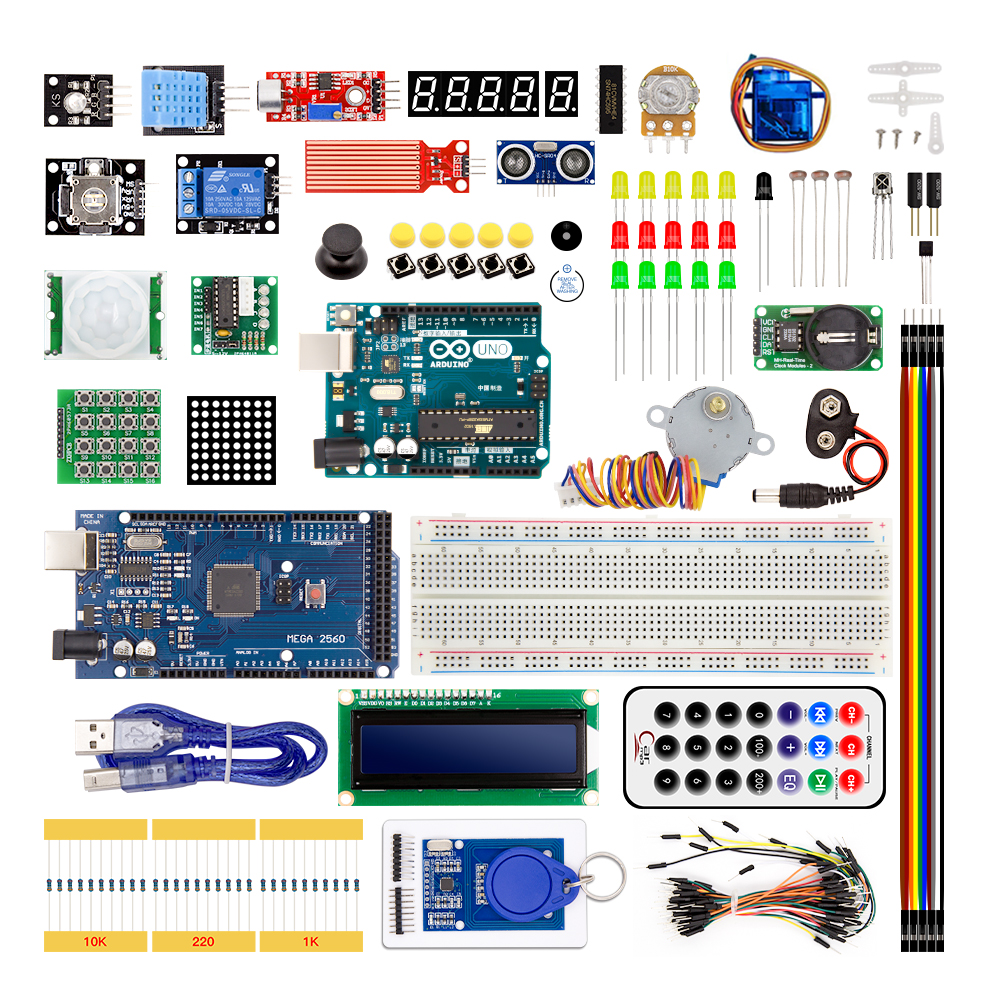 Улучшенный Набор Arduino Mega 2560 с логотипом в пластиковой коробке