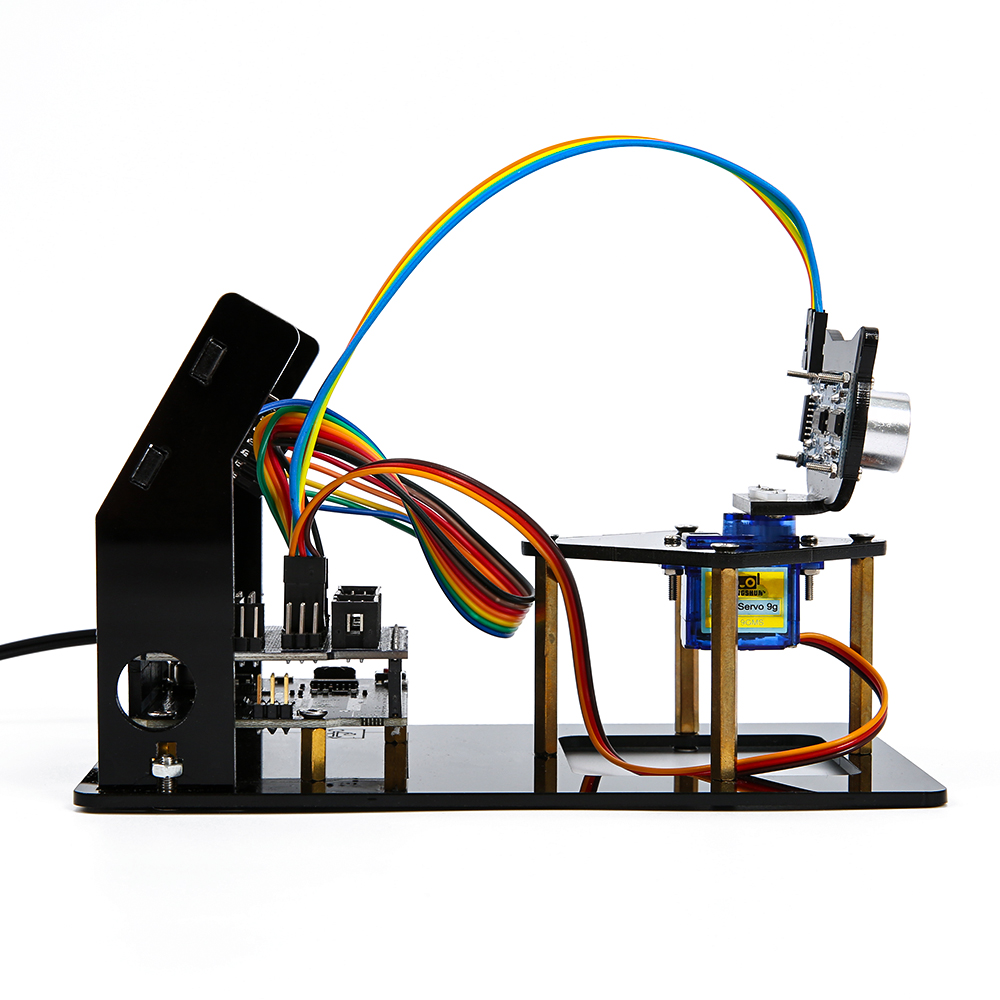 Модуль ультразвукового радарного датчика KUONGSHUN для Arduino DIY Kit, 180-градусный сканирующий детектор с 1,8-дюймовым SPI TFT-экраном