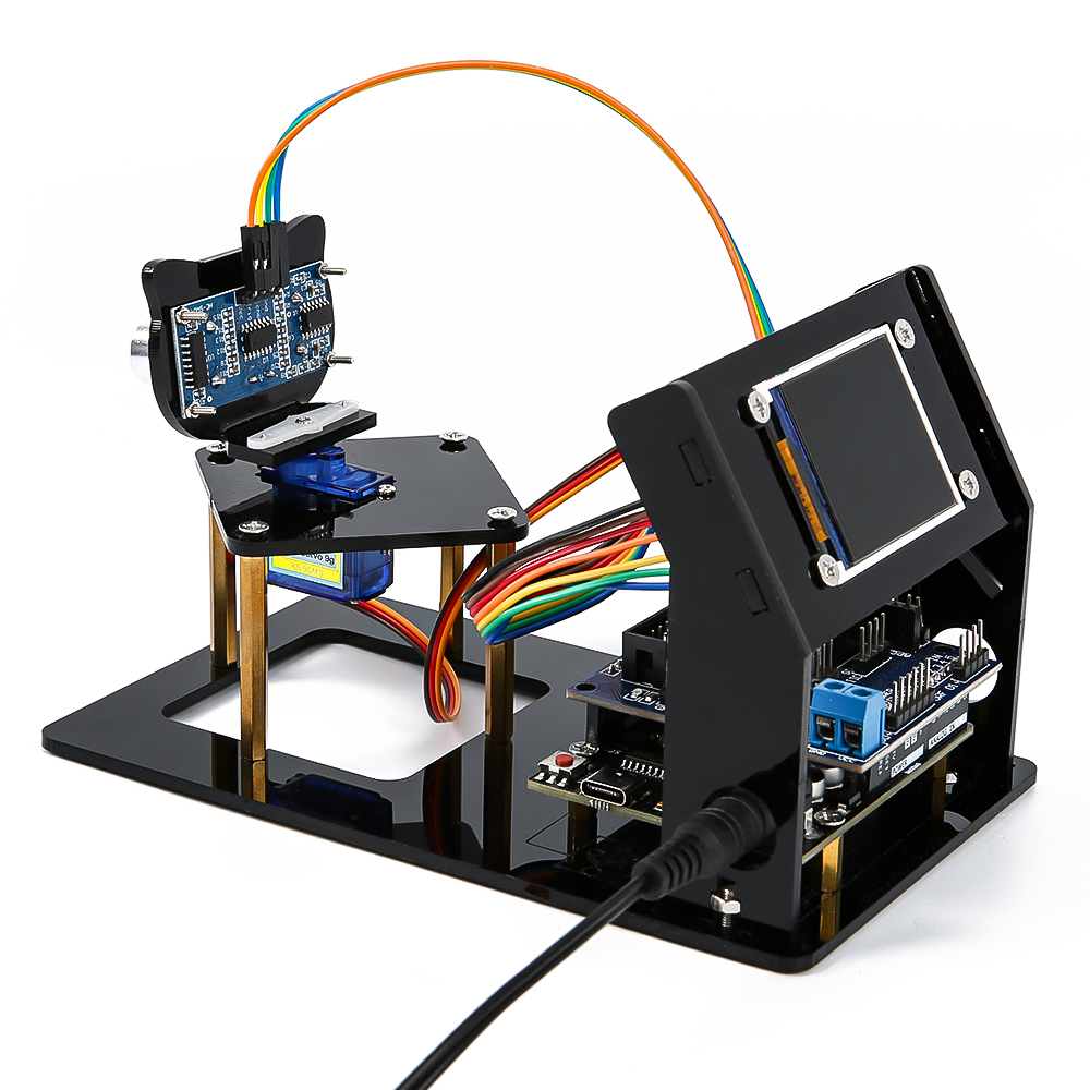 Модуль ультразвукового радарного датчика KUONGSHUN для Arduino DIY Kit, 180-градусный сканирующий детектор с 1,8-дюймовым SPI TFT-экраном