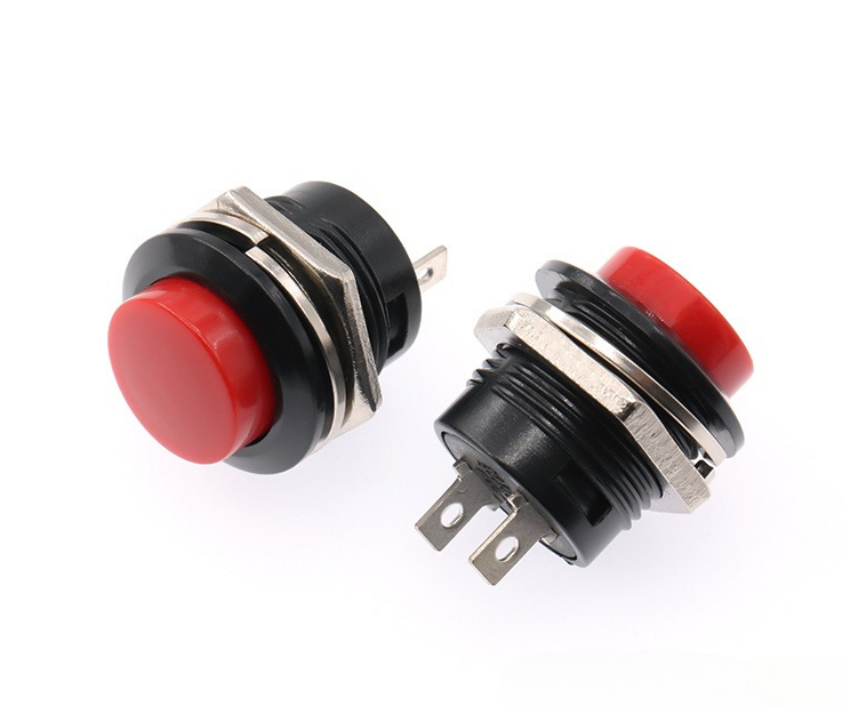 Кнопка R13-507, 16мм, самовозвратная, красная, 6А 125В