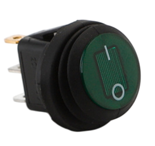 Тумблер KCD1 с подсветкой, 3конт/2полож, зеленый свет, 12В 20А