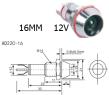 Зеленый светодиодный индикатор AD22C-16 (12В, металл)