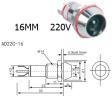 Белый светодиодный индикатор AD22C-16 (24В, металл)