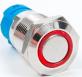 Металлический кнопочный переключатель с плоской головкой 12мм (круглая индикация, красная подсветка, 12-24В, самоблокировка, водонепроницаемый)
