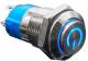 Металлический кнопочный переключатель с высокой головкой 12мм (синяя подсветка, 3-6В, мгновенный, водонепроницаемый)