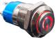 Металлический кнопочный переключатель с высокой головкой 12мм (красная подсветка, 12-24В, мгновенный, водонепроницаемый)