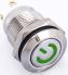 Металлический кнопочный переключатель с плоской головкой 12мм (зеленая подсветка, 3-6В, мгновенный, водонепроницаемый)