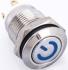 Металлический кнопочный переключатель с плоской головкой 12мм (синяя подсветка, 3-6В, мгновенный, водонепроницаемый)