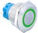 Металлический кнопочный переключатель 22мм (круглая индикация 110-220В, зеленая подсветка, влагозащита, самовозврат)
