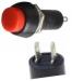 Красная кнопка PBS-11B (12 мм, 2 контакта, мгновенного действия, самовозврат, круглая пластиковая)