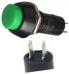 Зеленая кнопка PBS-11B (12 мм, 2 контакта, мгновенного действия, самовозврат, круглая пластиковая)
