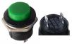 Зеленая кнопка R13-507 (16 мм, 2 контакта, мгновенного действия, самовозврат, круглая)
