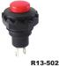 Красная кнопка R13-502 (12 мм, 2 контакта, мгновенного действия, самовозврат, круглая)