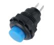 Синяя кнопка R13-502 (12 мм, 2 контакта, мгновенного действия, самовозврат, круглая)