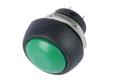 Зеленая водонепроницаемая кнопка PBS-33B (12 мм, 2 контакта, самовозврат, мини, круглая)