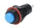 Синяя кнопка DS-211 (10 мм, 2 контакта, самоблокирующаяся, круглая)