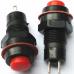 Красная кнопка DS-213 (10 мм, 2 контакта, мгновенного действия, самовозврат, круглая)