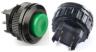 Зеленая кнопка DS-500 (2 контакта, 14 мм резьба, мгновенного действия, самовозврат, нормально разомкнутая)