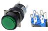 Зеленая кнопка LA128A (12В, 8 контактов, 16 мм резьба, самоблокирующаяся, круглая)