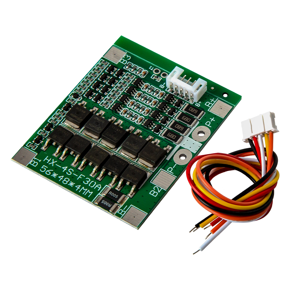 Плата защиты (BMS) для 3 аккумуляторов 18650, 14.8/16.8в 30A