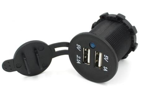 Автомобильная зарядка для телефона 2 USB, 5В 2.1А