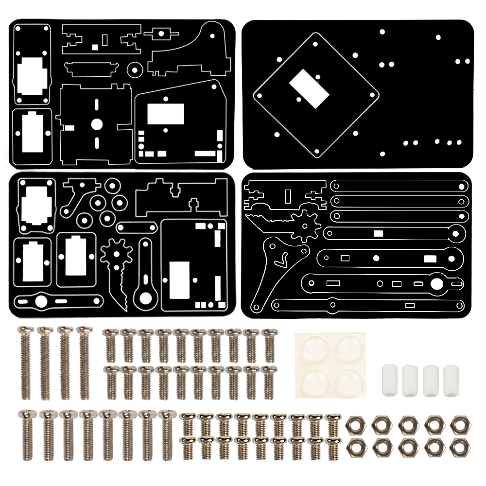 Черный акриловый робот-манипулятор DIY, механическая рука (без сервопривода и платы)