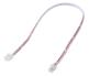 Двусторонний коннектор PH2.0 2P Female (прямой, красный и белый провод, 1007 26AWG, 30 см)