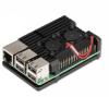 Корпус для Raspberry Pi 4B (черный, алюминиевый, с двойными вентиляторами)