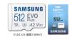 Карта памяти Micro SD Samsung EVO Plus (512 Гб, 130 МБ/с, U3, A2, V30)