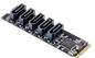 Конвертер 5-Port SATA 3.0 - PCIE X2 M.2 Key M (чипсет JMB585, 6 Гбит/с)