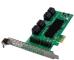 Карта расширения PCIE X1 SATA Gen3 6G зеленая (8 портов SATA 3.0, чип 88SE9215)