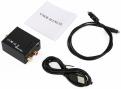 Черный цифровой конвертер Optical/Coaxial - Analog RCA R/L (аудио, разъем 3.5 мм, питание USB, оптический кабель в комплекте)
