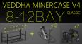 Корпус для майнинга VEDDHA MINERCASE V4C (8-12 GPU, алюминиевый, штабелируемый, 7 вентиляторов, 12 плат удлинителей для 3080/3090, размер 880x360x380 мм)